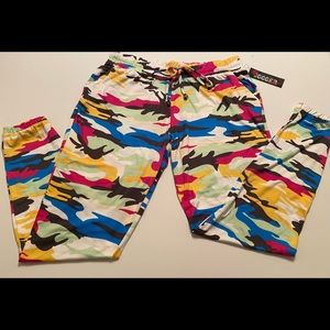 Hot Kiss Colorful Camo Jogger Pants Size L